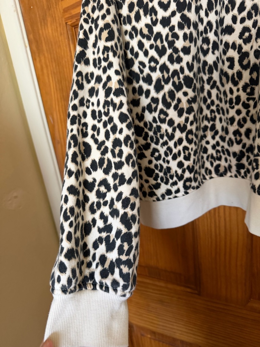 Old Navy half zip dolman Leopard Print Pullover - Picture 3 of 9